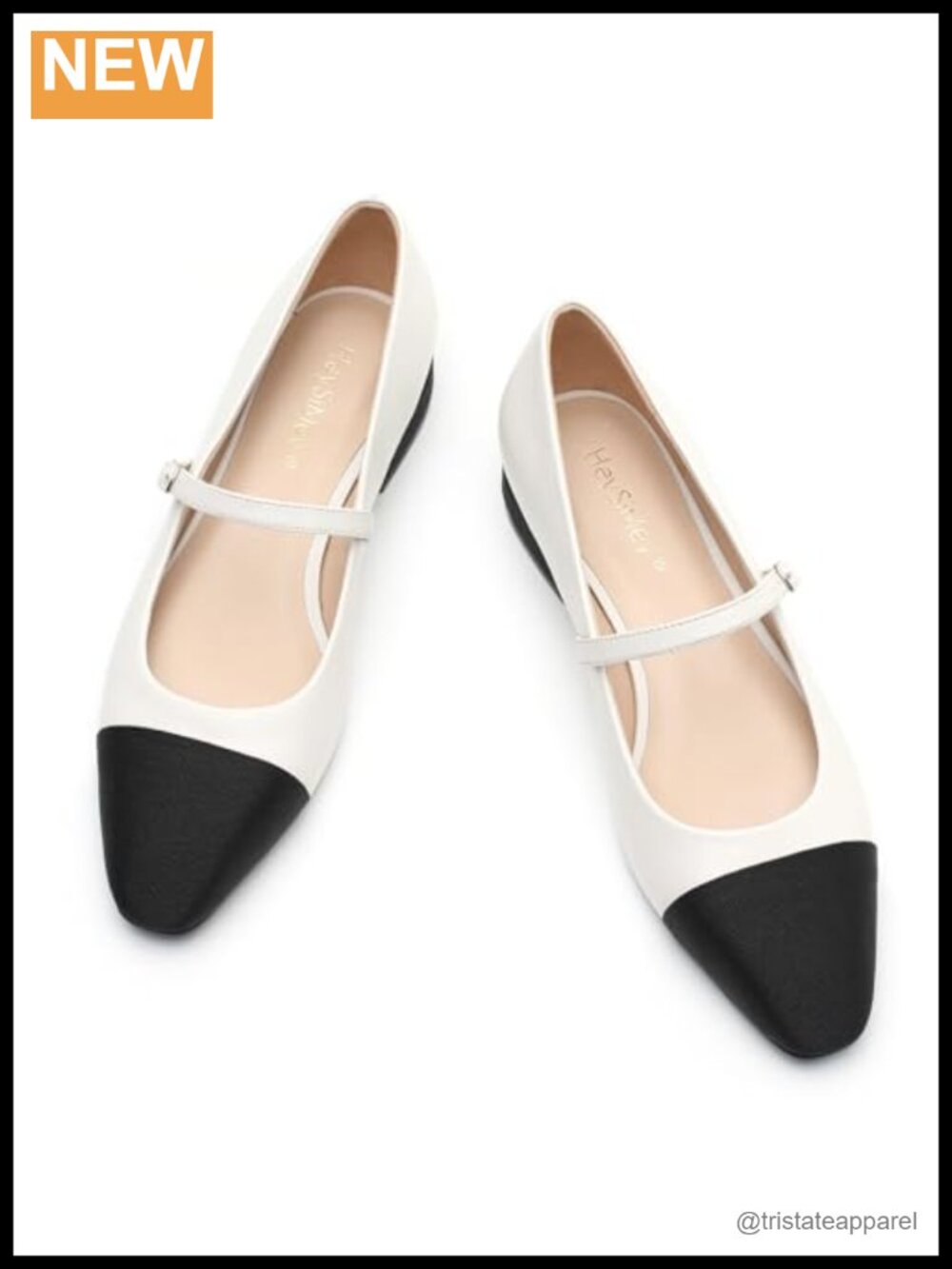 Genuine Leather Mary Jane Flats Square Toe Slip On Comfort Shoes